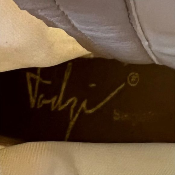 Sergio Todzi Satin Fitted Ivory Pointed Toe Ankle Zipper Boots Size 36 - Picture 9 of 14